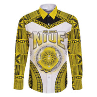 Personalised Niue The Rock Of Polynesia Family Matching Puletasi and Hawaiian Shirt Peniamina Gospel Day Yellow Version