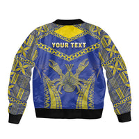 Personalised Niue The Rock Of Polynesia Bomber Jacket Peniamina Gospel Day Blue Version