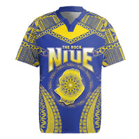 Personalised Niue The Rock Of Polynesia Rugby Jersey Peniamina Gospel Day Blue Version