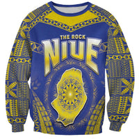 Personalised Niue The Rock Of Polynesia Sweatshirt Peniamina Gospel Day Blue Version LT05 Unisex Blue - Polynesian Pride
