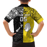 Custom New Zealand Maori And Niue Hiapo Family Matching Short Sleeve Bodycon Dress and Hawaiian Shirt Lizard And Coconut Crab Together
