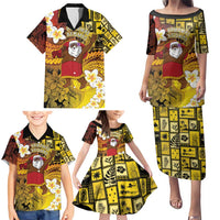 Papua New Guinea Retro Christmas Family Matching Puletasi and Hawaiian Shirt Hamamas Krismas - Polynesian Pride