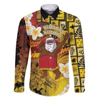 Papua New Guinea Retro Christmas Family Matching Short Sleeve Bodycon Dress and Hawaiian Shirt Hamamas Krismas - Polynesian Pride