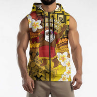 Papua New Guinea Retro Christmas Sleeveless Zip Hoodie Hamamas Krismas LT05 - Polynesian Pride
