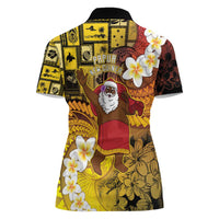 Papua New Guinea Retro Christmas Women Polo Shirt Hamamas Krismas - Polynesian Pride