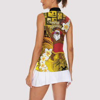 Papua New Guinea Retro Christmas Women Sleeveless Polo Shirt Hamamas Krismas - Polynesian Pride