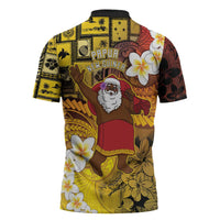 Papua New Guinea Retro Christmas Zipper Polo Shirt Hamamas Krismas LT05 - Polynesian Pride