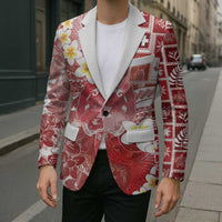 Tonga Christmas Blazer Kilisimasi Fiefia Retro Style Red - Polynesian Pride
