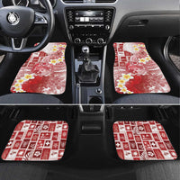 Tonga Christmas Car Mats Kilisimasi Fiefia Retro Style Red LT05 Set 4pcs Red - Polynesian Pride