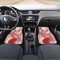 Tonga Christmas Car Mats Kilisimasi Fiefia Retro Style Red LT05 Set 2pcs - Front Red - Polynesian Pride