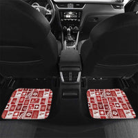 Tonga Christmas Car Mats Kilisimasi Fiefia Retro Style Red LT05 Set 2pcs - Back Red - Polynesian Pride