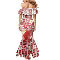 Tonga Christmas Family Matching Mermaid Dress and Hawaiian Shirt Kilisimasi Fiefia Retro Style Red - Polynesian Pride