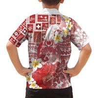 Tonga Christmas Family Matching Puletasi and Hawaiian Shirt Kilisimasi Fiefia Retro Style Red - Polynesian Pride