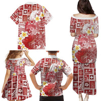 Tonga Christmas Family Matching Puletasi and Hawaiian Shirt Kilisimasi Fiefia Retro Style Red - Polynesian Pride