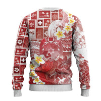 Tonga Christmas Ugly Christmas Sweater Kilisimasi Fiefia Retro Style Red LT05 - Polynesian Pride