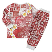 Tonga Christmas Pajama Set Kilisimasi Fiefia Retro Style Red LT05 - Polynesian Pride