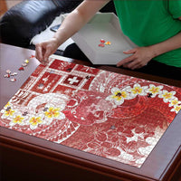 Tonga Christmas Puzzle Kilisimasi Fiefia Retro Style Red - Polynesian Pride