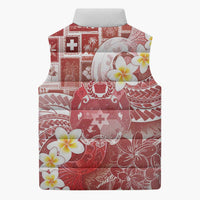 Tonga Christmas Sleeveless Puffer Jacket Kilisimasi Fiefia Retro Style Red - Polynesian Pride