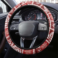 Tonga Christmas Steering Wheel Cover Kilisimasi Fiefia Retro Style Red LT05 - Polynesian Pride
