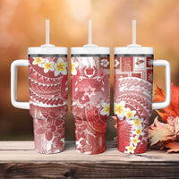 Tonga Christmas Tumbler With Handle Kilisimasi Fiefia Retro Style Red - Polynesian Pride