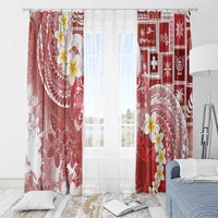 Tonga Christmas Window Curtain Kilisimasi Fiefia Retro Style Red - Polynesian Pride