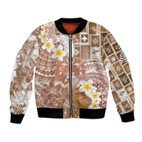 Tonga Christmas Bomber Jacket Kilisimasi Fiefia Retro Style Brown - Polynesian Pride
