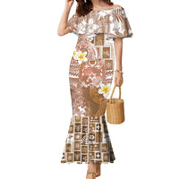 Tonga Christmas Family Matching Mermaid Dress and Hawaiian Shirt Kilisimasi Fiefia Retro Style Brown - Polynesian Pride