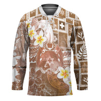Tonga Christmas Hockey Jersey Kilisimasi Fiefia Retro Style Brown LT05 Unisex Brown - Polynesian Pride