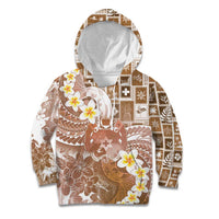 Tonga Christmas Kid Hoodie Kilisimasi Fiefia Retro Style Brown - Polynesian Pride