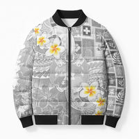 Tonga Christmas Bomber Puffer Jacket Kilisimasi Fiefia Retro Style White - Polynesian Pride