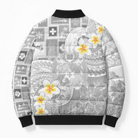 Tonga Christmas Bomber Puffer Jacket Kilisimasi Fiefia Retro Style White - Polynesian Pride