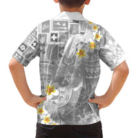 Tonga Christmas Kid Hawaiian Shirt Kilisimasi Fiefia Retro Style White - Polynesian Pride