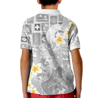 Tonga Christmas Kid Polo Shirt Kilisimasi Fiefia Retro Style White LT05 - Polynesian Pride