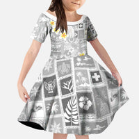 Tonga Christmas Kid Short Sleeve Dress Kilisimasi Fiefia Retro Style White LT05 KID White - Polynesian Pride