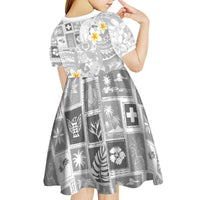 Tonga Christmas Kid Short Sleeve Dress Kilisimasi Fiefia Retro Style White LT05 - Polynesian Pride