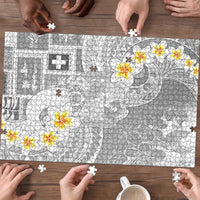 Tonga Christmas Puzzle Kilisimasi Fiefia Retro Style White - Polynesian Pride