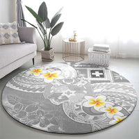 Tonga Christmas Round Carpet Kilisimasi Fiefia Retro Style White - Polynesian Pride