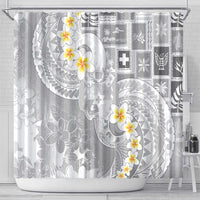 Tonga Christmas Shower Curtain Kilisimasi Fiefia Retro Style White - Polynesian Pride