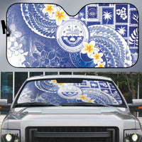 Federated States Of Micronesia Christmas Auto Sun Shade Retro Style Bright Version LT05 Blue - Polynesian Pride