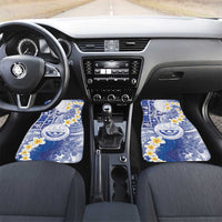 Federated States Of Micronesia Christmas Car Mats Retro Style Bright Version LT05 Set 2pcs - Front Blue - Polynesian Pride