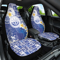 Federated States Of Micronesia Christmas Car Seat Cover Retro Style Bright Version LT05 One Size Blue - Polynesian Pride