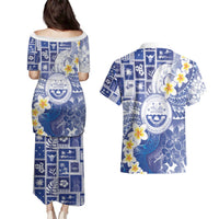 Federated States Of Micronesia Christmas Couples Matching Puletasi and Hawaiian Shirt Retro Style Bright Version - Polynesian Pride