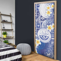 Federated States Of Micronesia Christmas Door Cover Retro Style Bright Version - Polynesian Pride