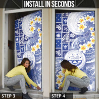 Federated States Of Micronesia Christmas Door Cover Retro Style Bright Version - Polynesian Pride