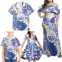 Federated States Of Micronesia Christmas Family Matching Off Shoulder Maxi Dress and Hawaiian Shirt Retro Style Bright Version - Polynesian Pride