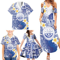 Federated States Of Micronesia Christmas Family Matching Summer Maxi Dress and Hawaiian Shirt Retro Style Bright Version - Polynesian Pride