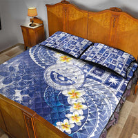 Federated States Of Micronesia Christmas Quilt Bed Set Retro Style Bright Version - Polynesian Pride