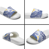 Federated States Of Micronesia Christmas Slide Sandals Retro Style Bright Version - Polynesian Pride