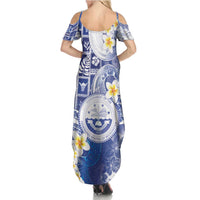 Federated States Of Micronesia Christmas Summer Maxi Dress Retro Style Bright Version - Polynesian Pride