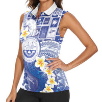 Federated States Of Micronesia Christmas Women Sleeveless Polo Shirt Retro Style Bright Version - Polynesian Pride